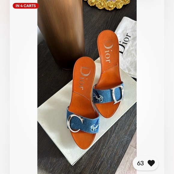 Dior Women's Sandals in Orange and Blue - Picture 2 of 16